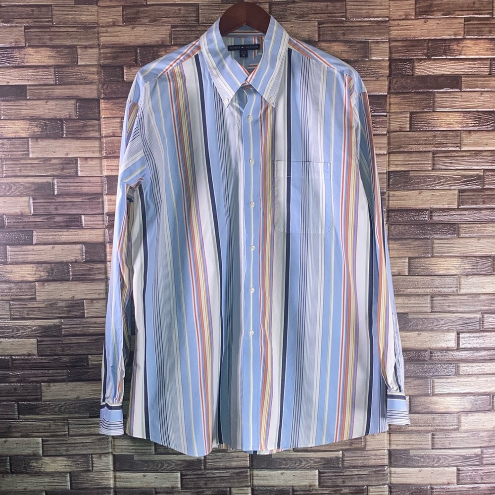 Mens XL Tommy Hilfiger Multi Color Button Down EUC Shirt